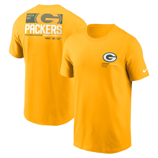 Men's Green Bay Packers Yellow Team Incline T-Shirt